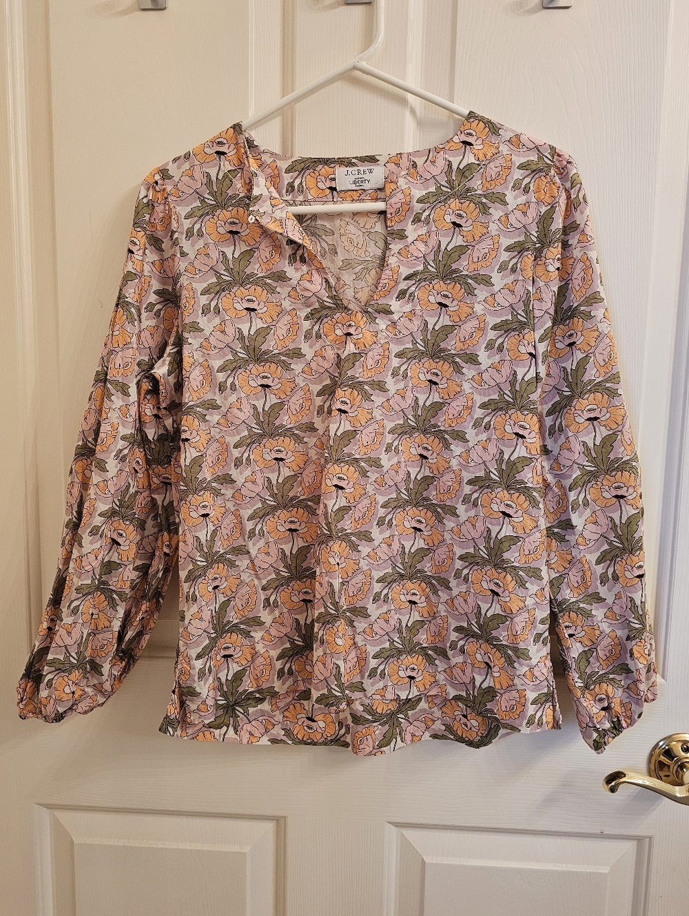 J.Crew x Liberty Floral Poplin Top — Pink & Peach Poppies